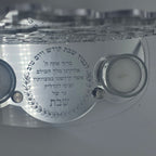 Personalized Eshet Chayil Shabbat Candle Tray – Silver Mirror Acrylic Candle Holder with Custom Name | Elegant Judaica Gift including Tealight Glass Clear Candle Holders LSN-4022