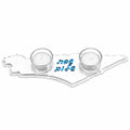 Israel Map Shabbat Candle Tray – Sky Blue Acrylic Candle Holder with Shabbat Shalom Design (LSN-4029 Glossy White with Sky Blue Mirror Letters)