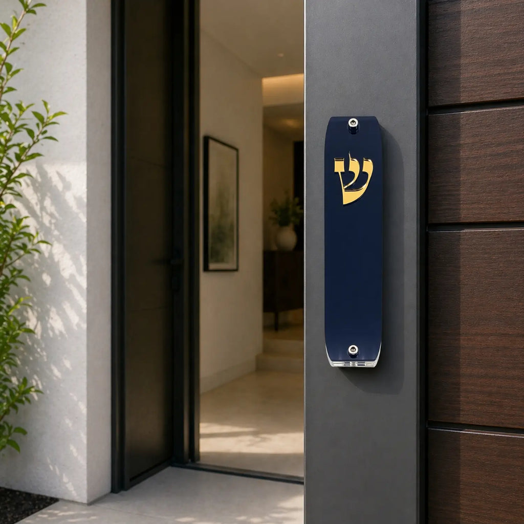 Genesis Classic Mezuzah for Door – Handmade Premium Clear Acrylic Case – Model LSN-10002
