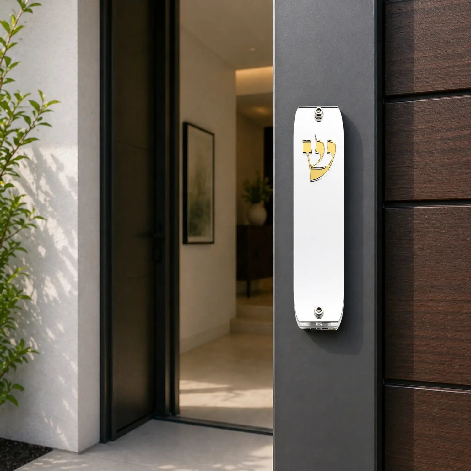 Genesis Classic Mezuzah for Door – Handmade Premium Clear Acrylic Case – Model LSN-10003