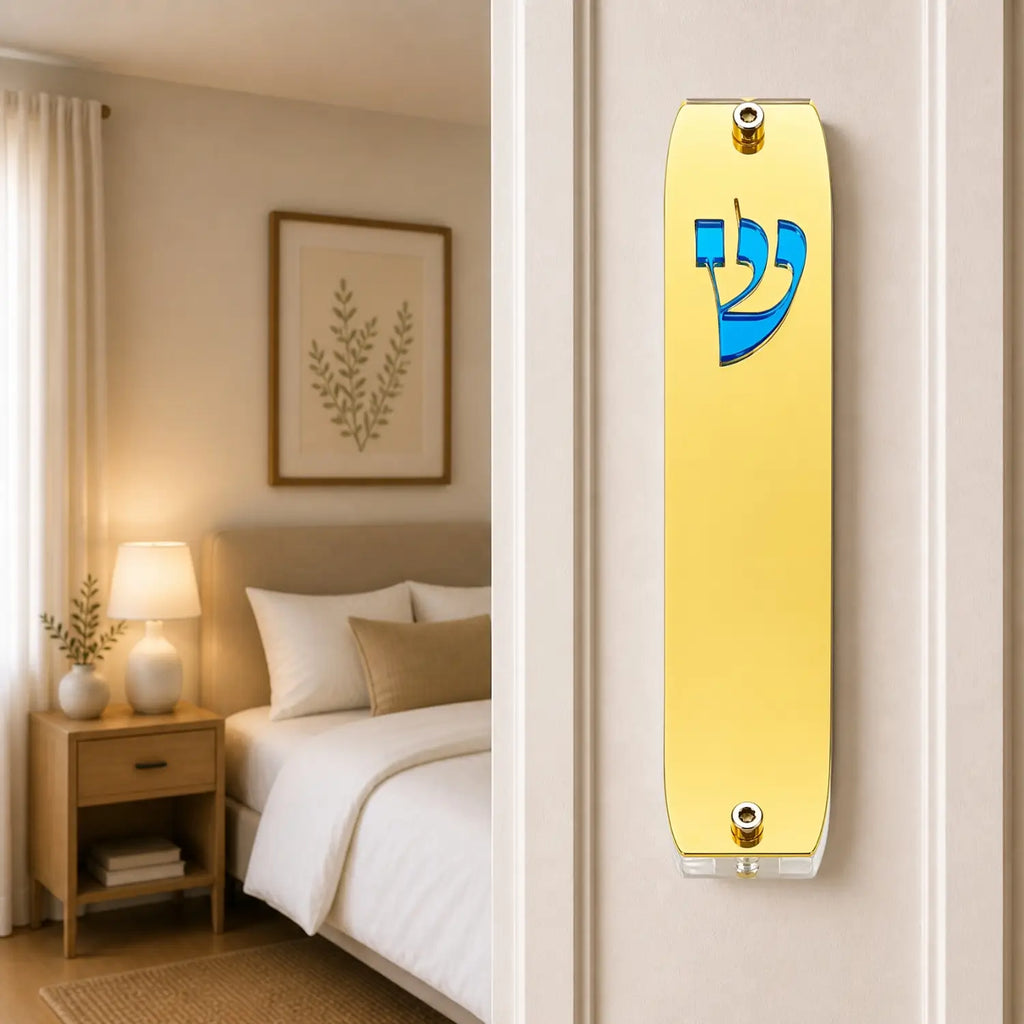 Genesis Classic Mezuzah for Door – Handmade Premium Clear Acrylic Case – Model LSN-10005