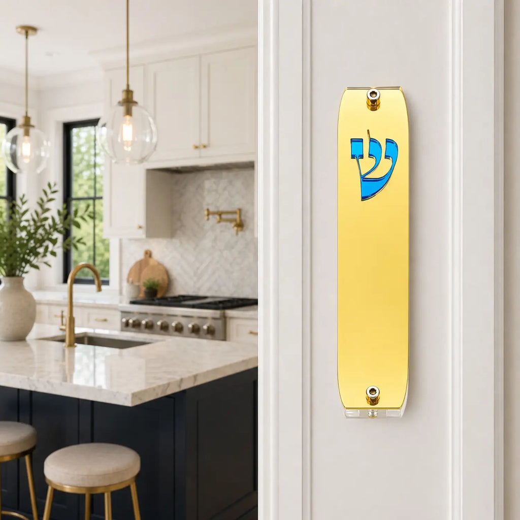 Genesis Classic Mezuzah for Door – Handmade Premium Clear Acrylic Case – Model LSN-10005