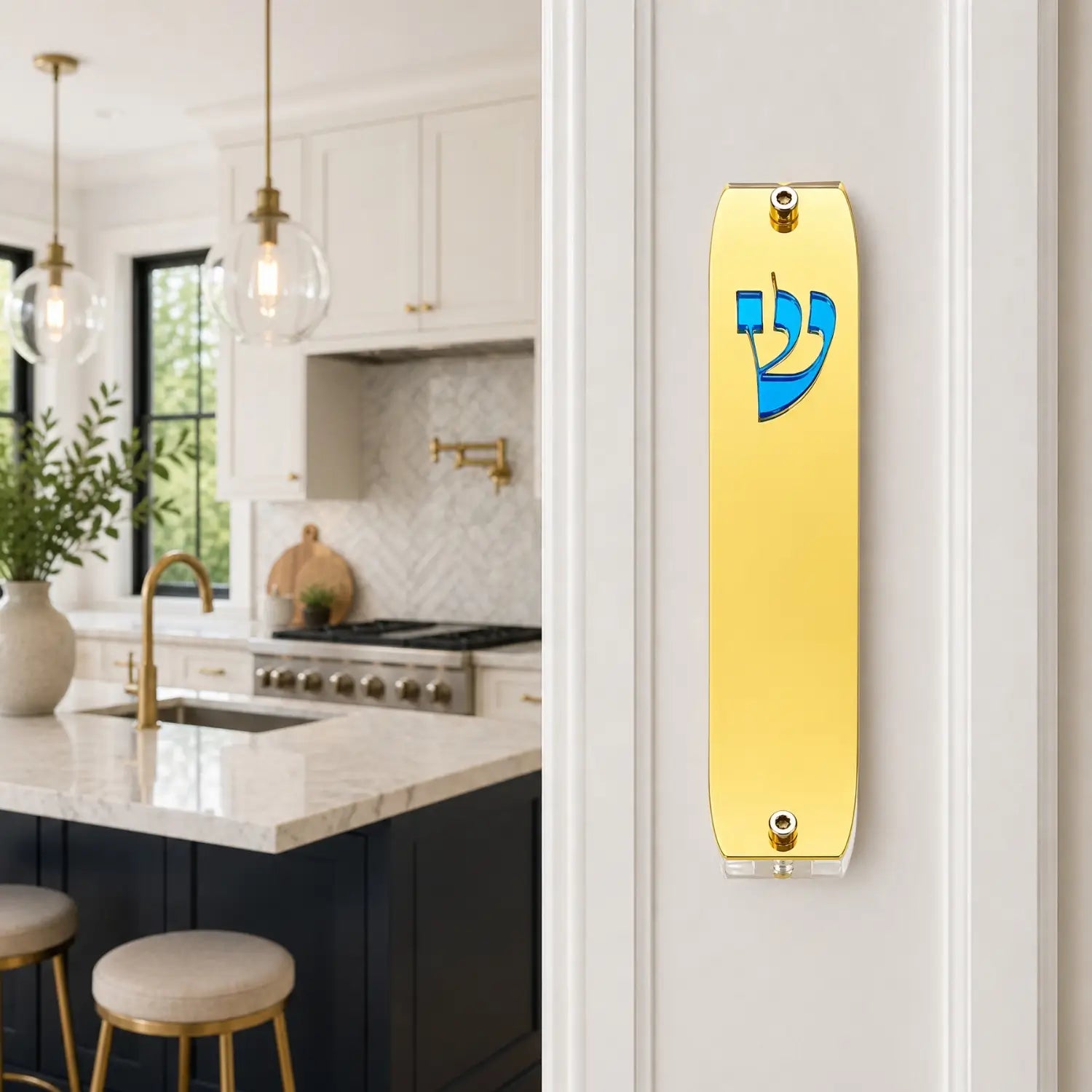 Genesis Classic Mezuzah for Door – Handmade Premium Clear Acrylic Case – Model LSN-10005