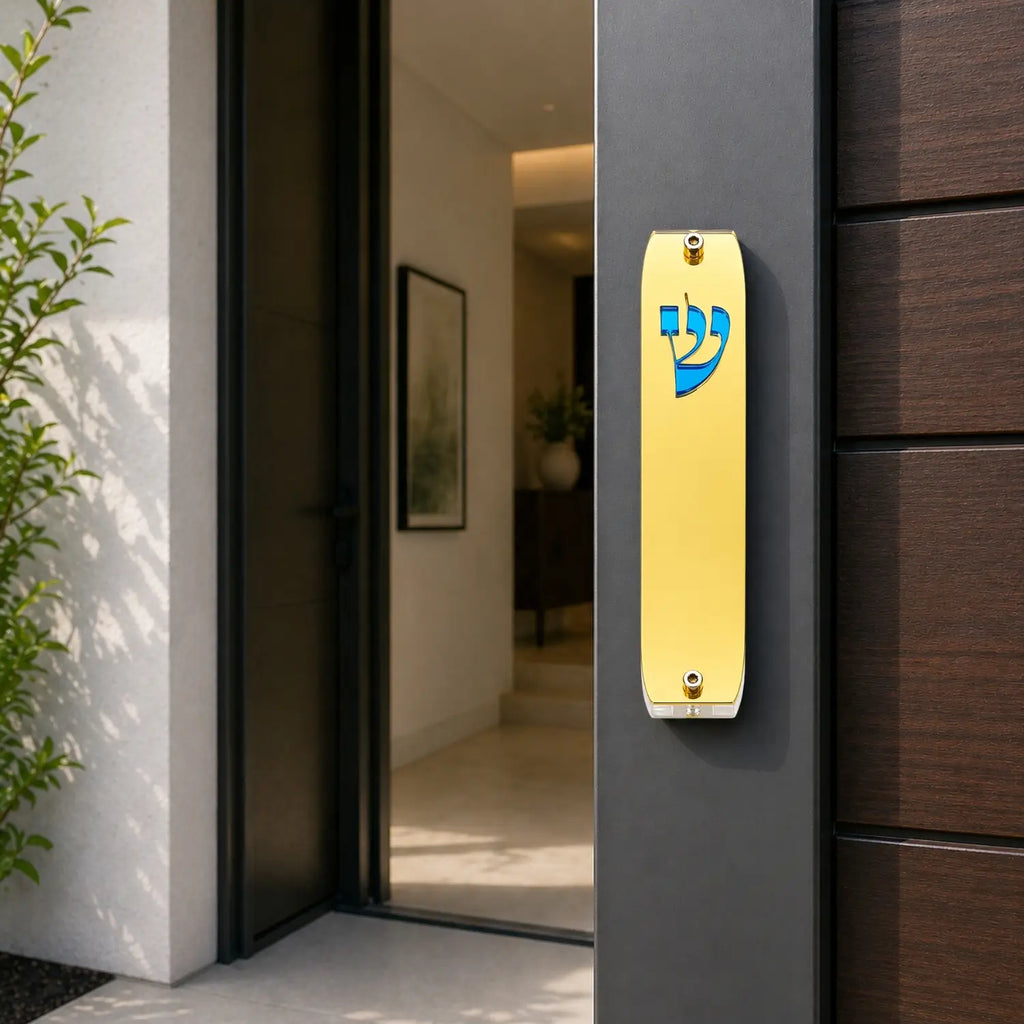 Genesis Classic Mezuzah for Door – Handmade Premium Clear Acrylic Case – Model LSN-10005