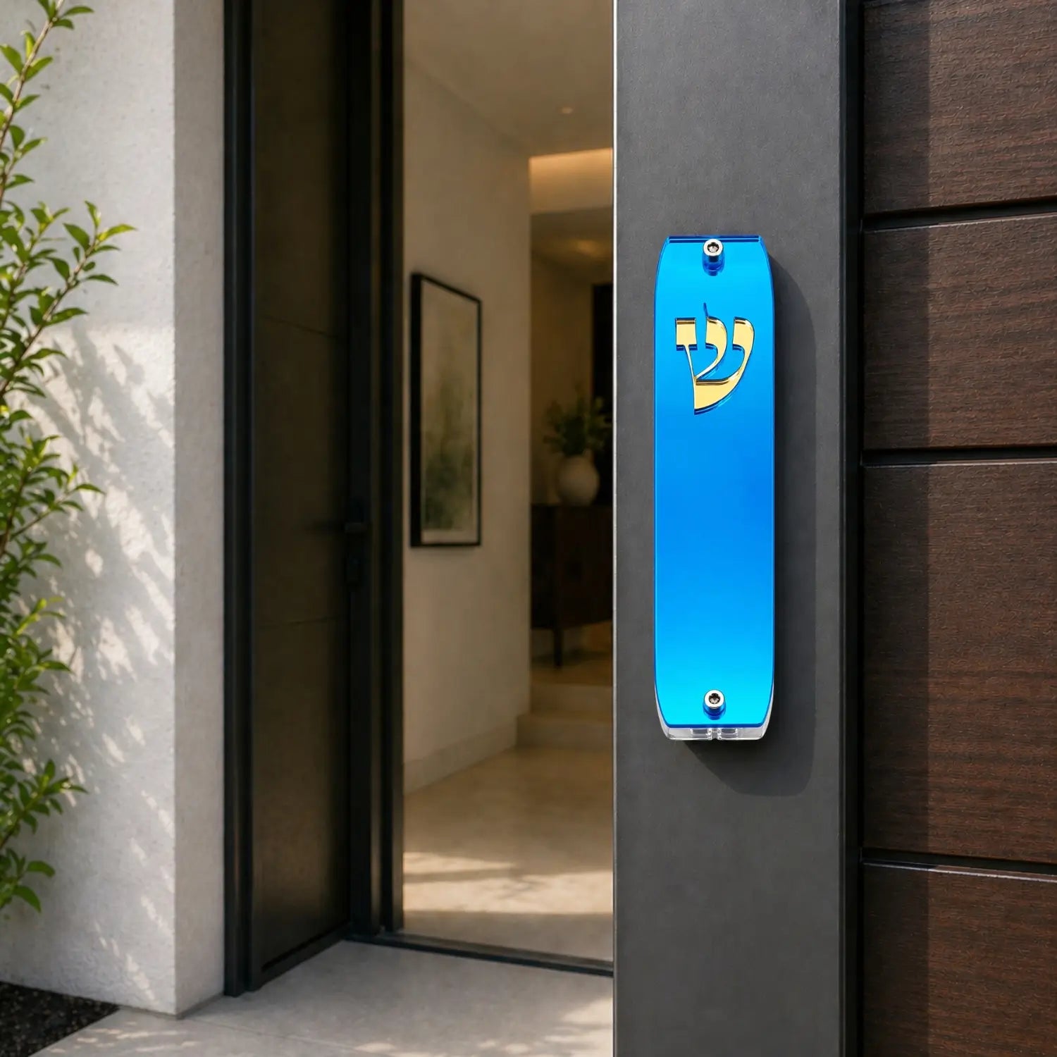 Genesis Classic Mezuzah for Door – Handmade Premium Clear Acrylic Case – Model LSN-10006