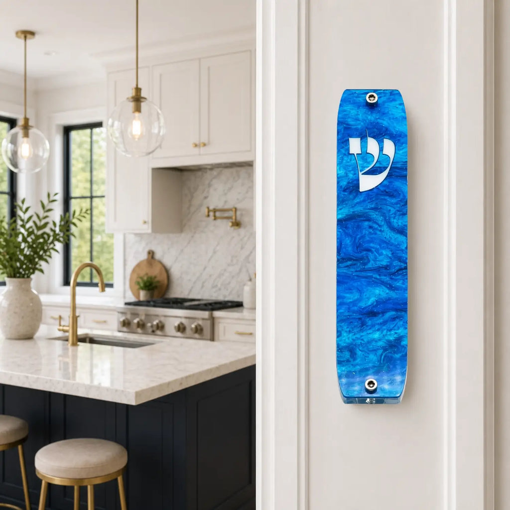 Genesis Classic Mezuzah for Door – Handmade Premium Clear Acrylic Case – Model LSN-10009