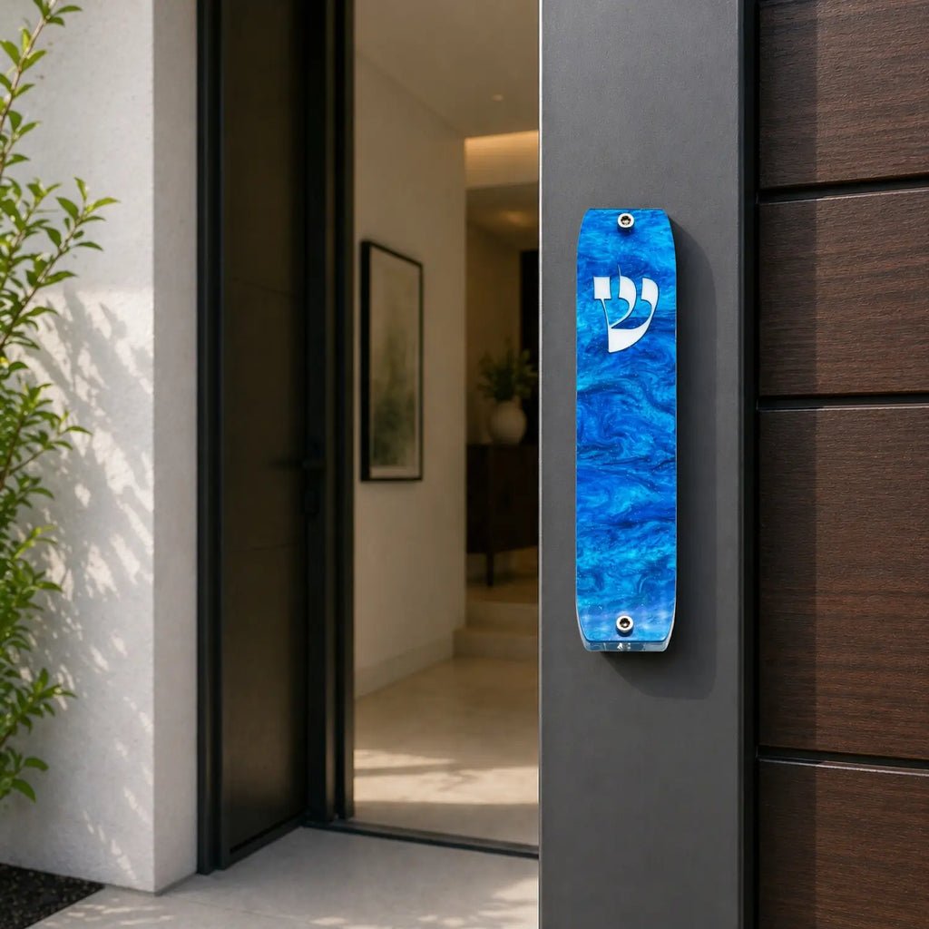 Genesis Classic Mezuzah for Door – Handmade Premium Clear Acrylic Case – Model LSN-10009