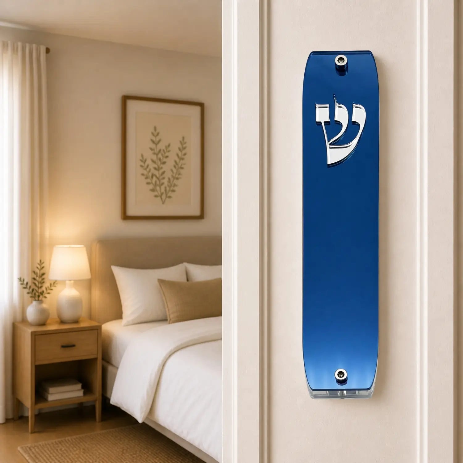 Genesis Classic Mezuzah for Door – Handmade Premium Clear Acrylic Case – Model LSN-10013