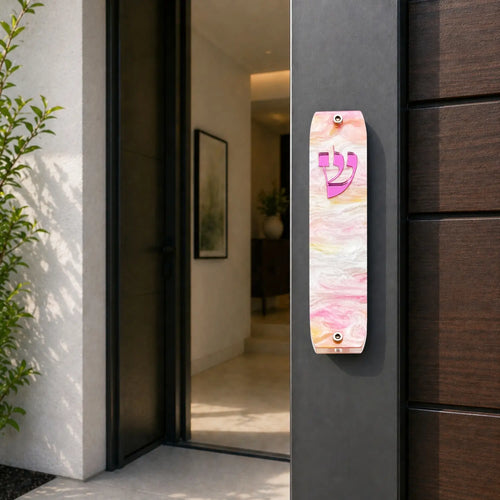 Genesis Classic Mezuzah for Door – Handmade Premium Clear Acrylic Case – Model LSN-10014