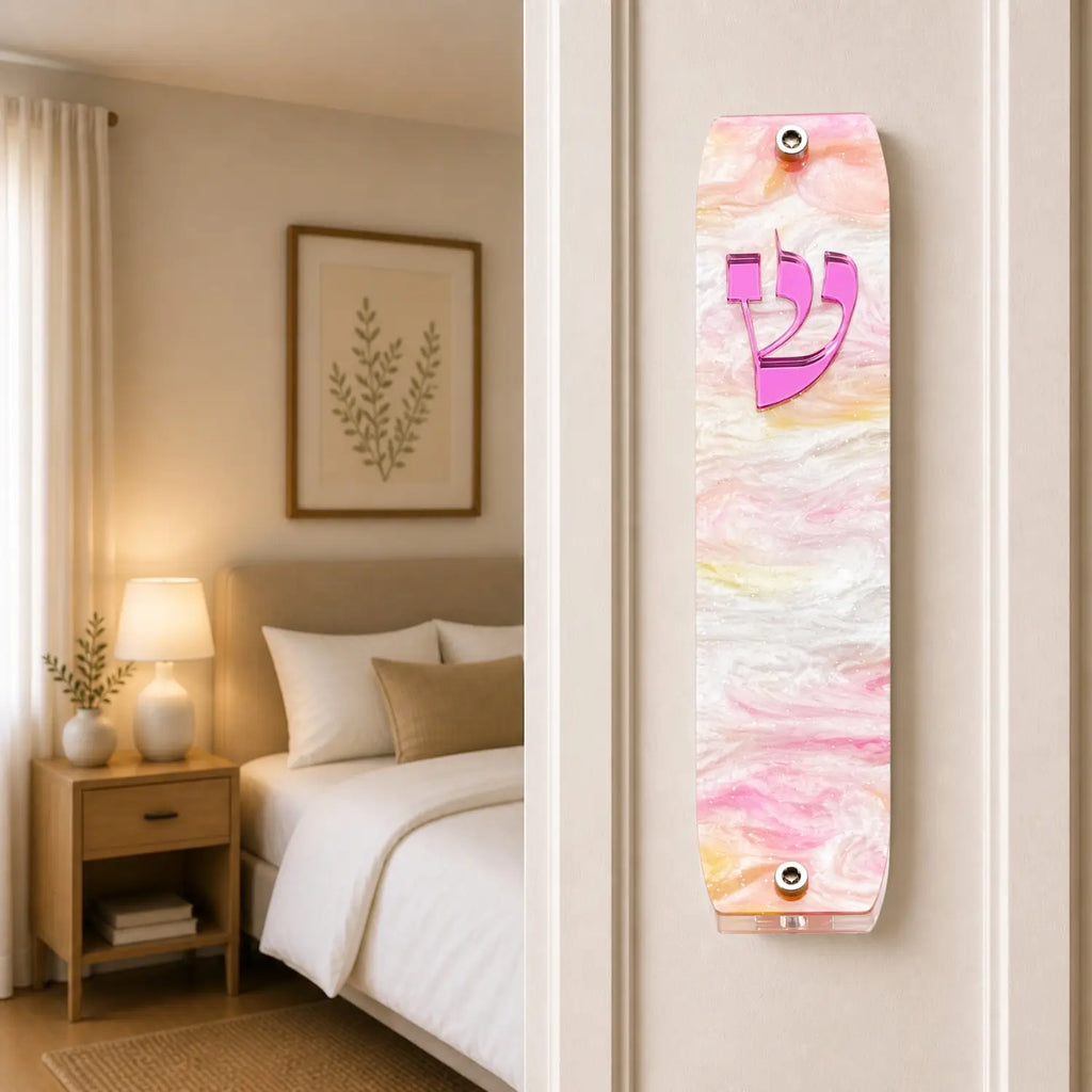Genesis Classic Mezuzah for Door – Handmade Premium Clear Acrylic Case – Model LSN-10014