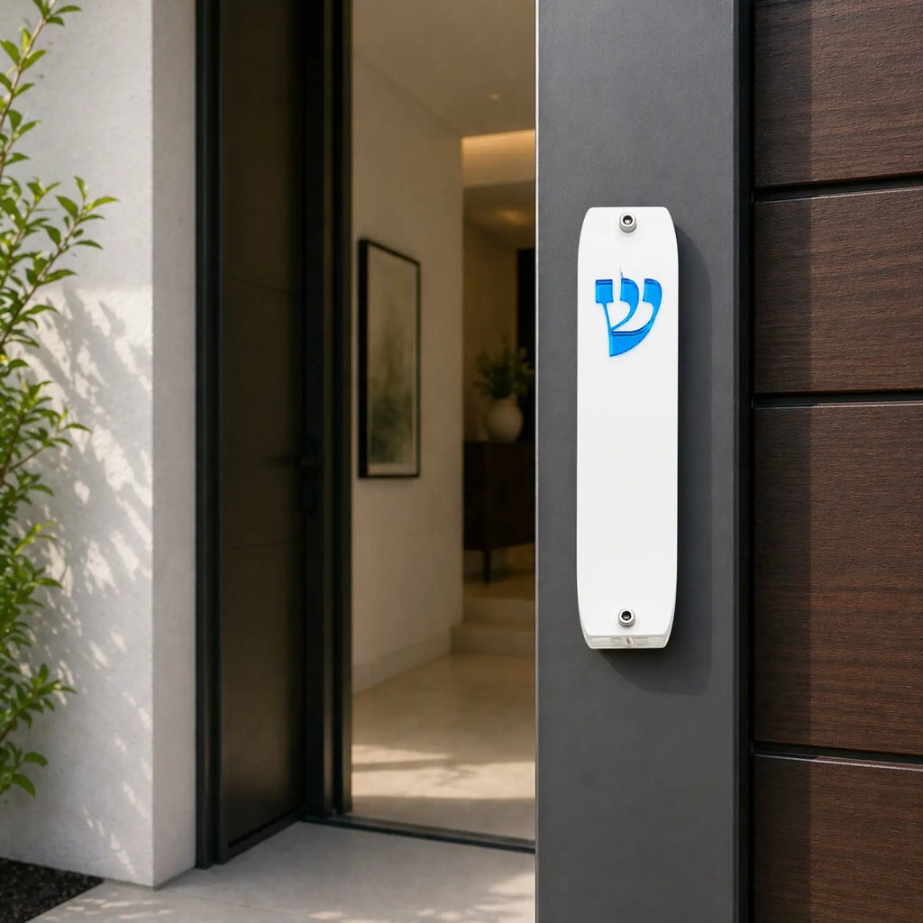 Genesis Classic Mezuzah for Door – Handmade Premium Clear Acrylic Case – Model LSN-10015