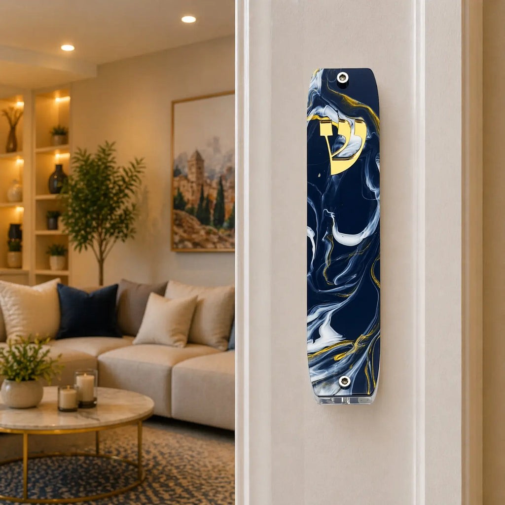 Genesis Classic Mezuzah for Door – Handmade Premium Clear Acrylic Case – Model LSN-10016