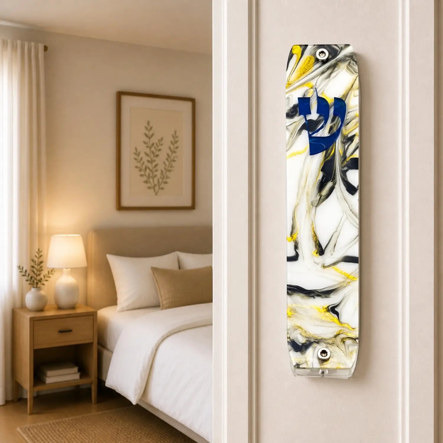 Genesis Classic Mezuzah for Door – Handmade Premium Clear Acrylic Case – Model LSN-10019