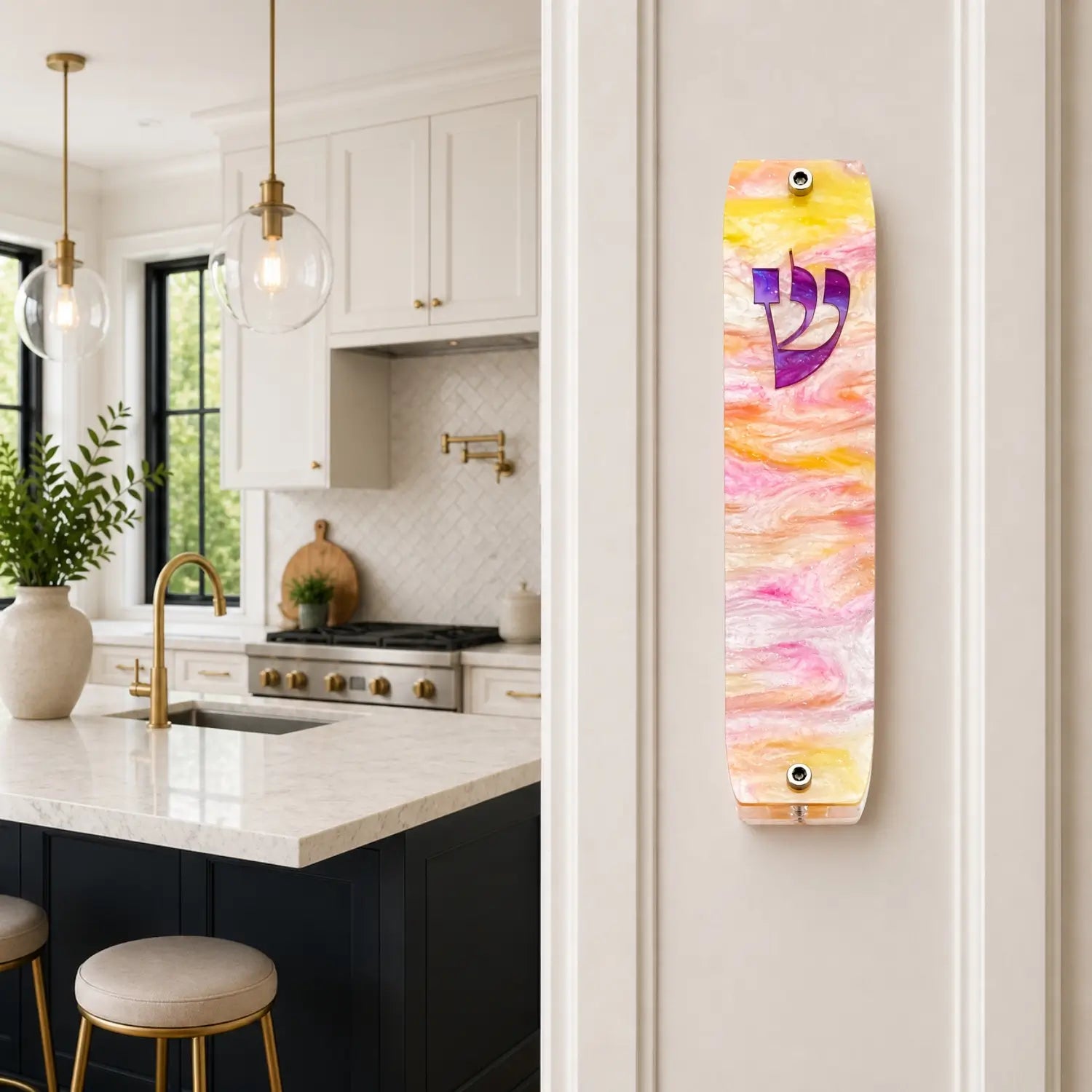 Genesis Classic Mezuzah for Door – Handmade Premium Clear Acrylic Case – Model LSN-10020