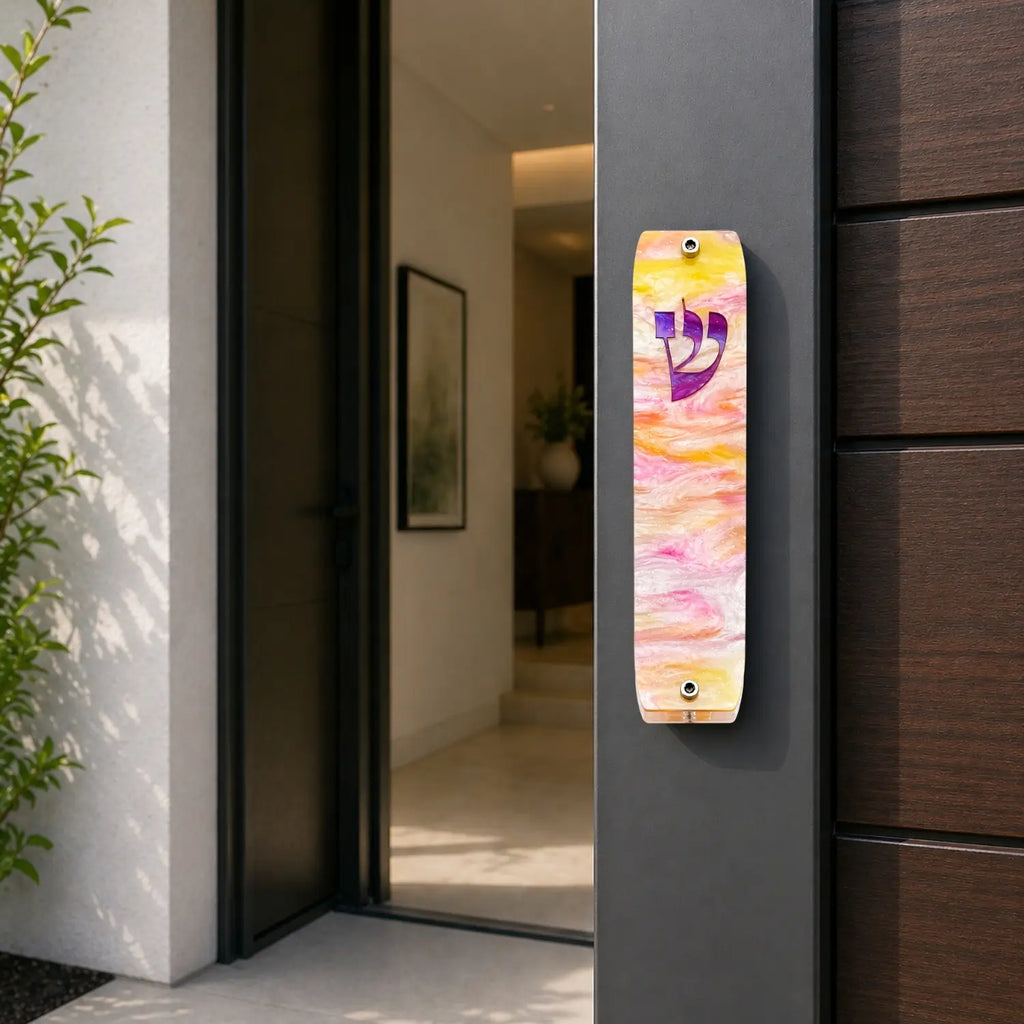 Genesis Classic Mezuzah for Door – Handmade Premium Clear Acrylic Case – Model LSN-10020