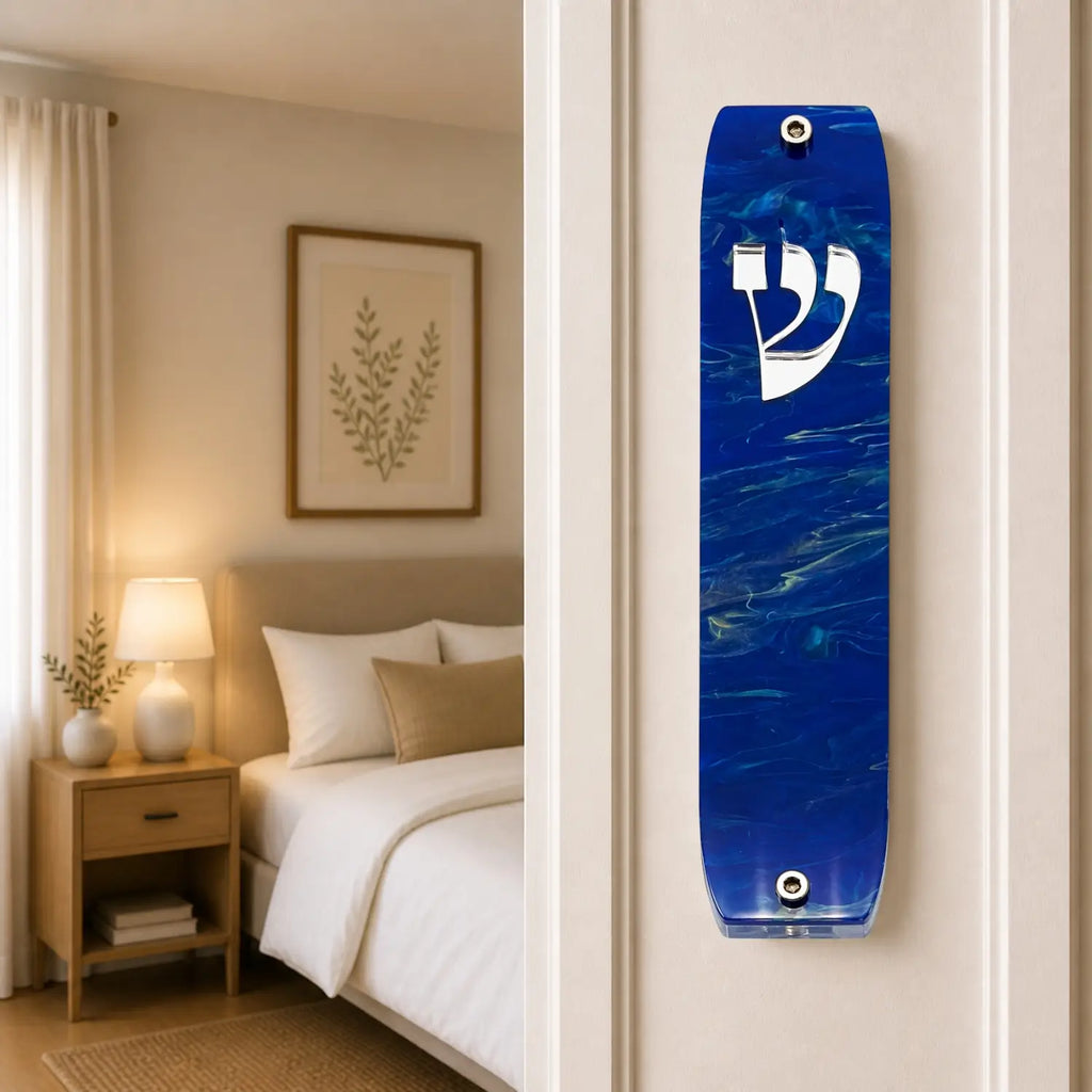 Genesis Classic Mezuzah for Door – Handmade Premium Clear Acrylic Case – Model LSN-10021