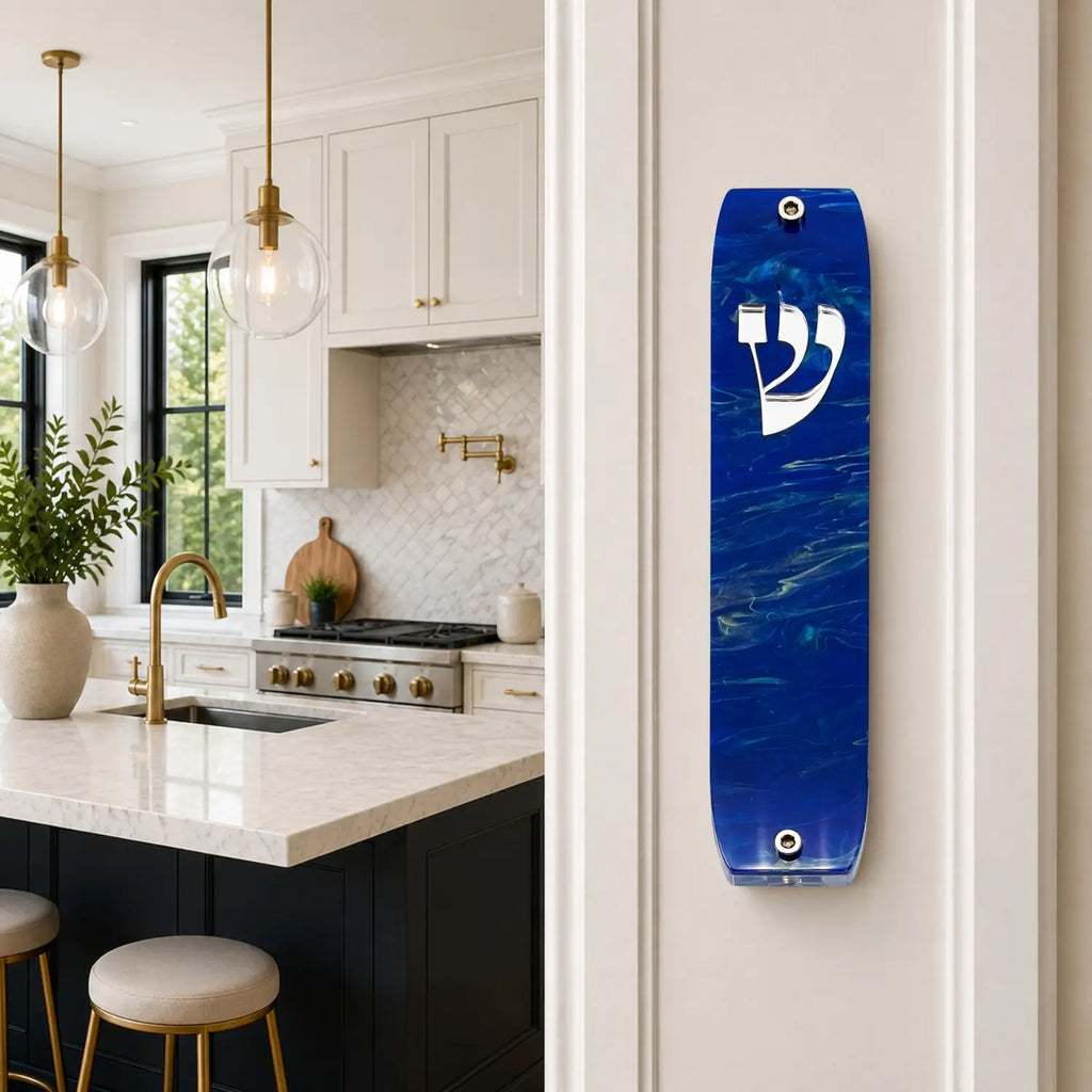 Genesis Classic Mezuzah for Door – Handmade Premium Clear Acrylic Case – Model LSN-10021