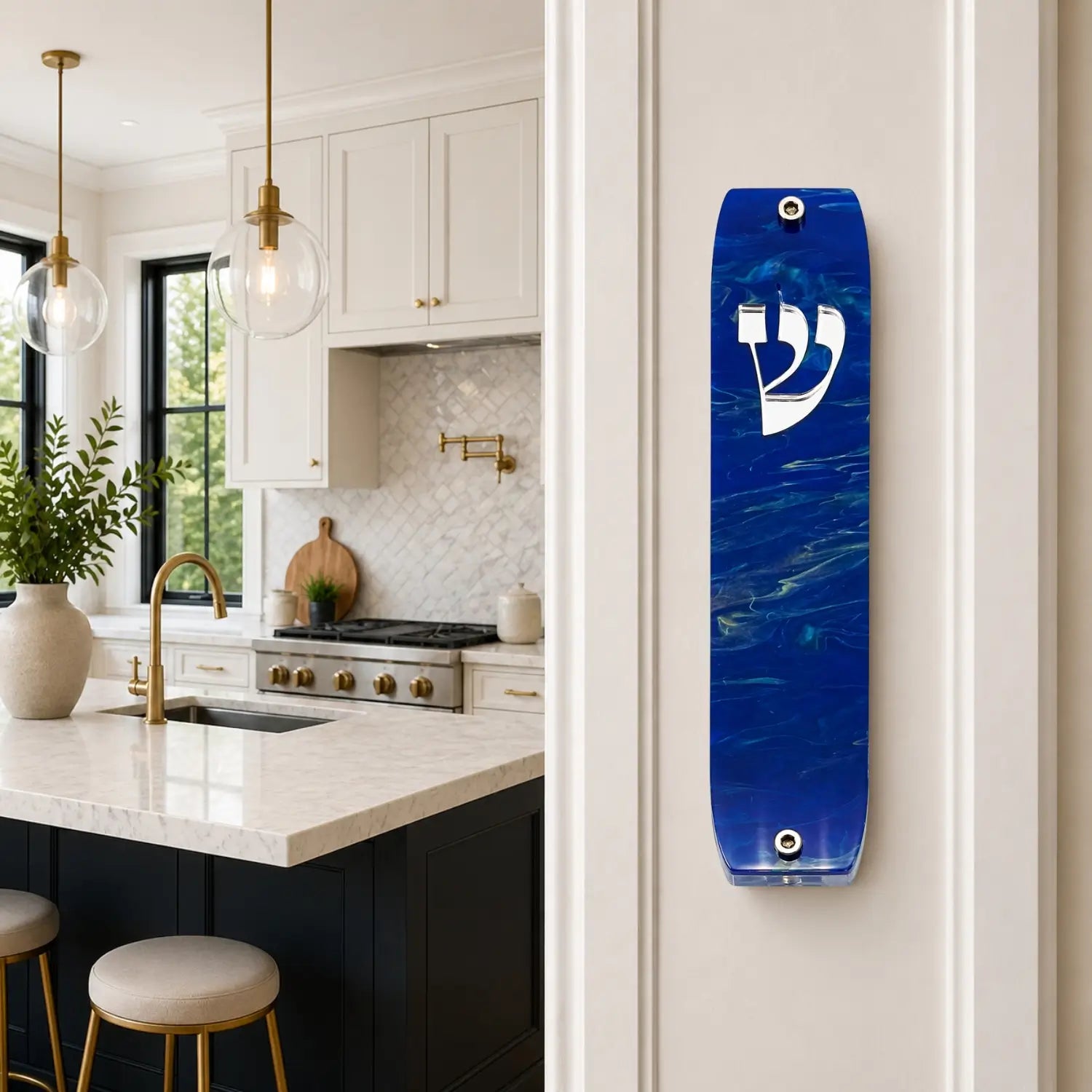 Genesis Classic Mezuzah for Door – Handmade Premium Clear Acrylic Case – Model LSN-10021