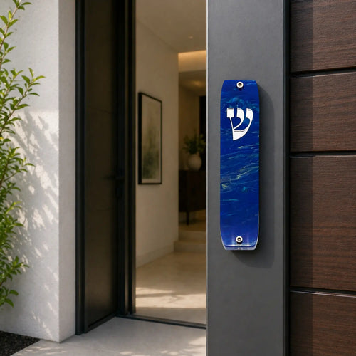 Genesis Classic Mezuzah for Door – Handmade Premium Clear Acrylic Case – Model LSN-10021