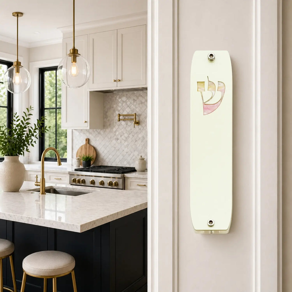 Genesis Classic Mezuzah for Door – Handmade Premium Clear Acrylic Case – Model LSN-10029