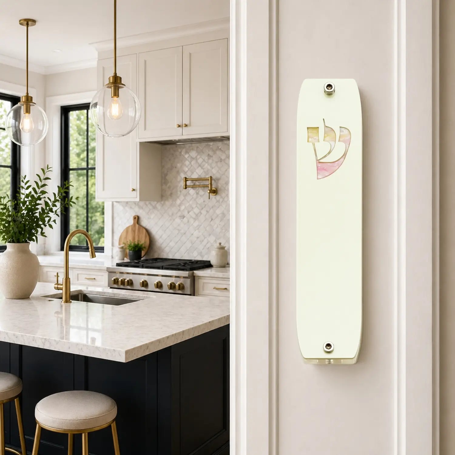Genesis Classic Mezuzah for Door – Handmade Premium Clear Acrylic Case – Model LSN-10029