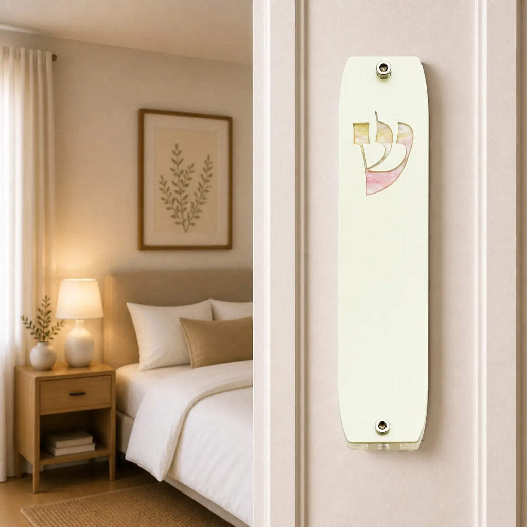 Genesis Classic Mezuzah for Door – Handmade Premium Clear Acrylic Case – Model LSN-10029