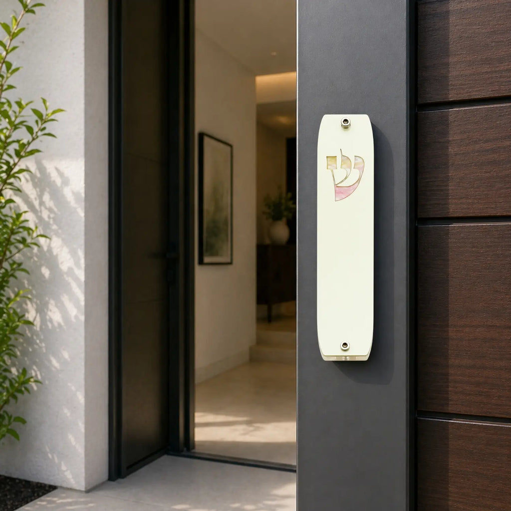 Genesis Classic Mezuzah for Door – Handmade Premium Clear Acrylic Case – Model LSN-10029