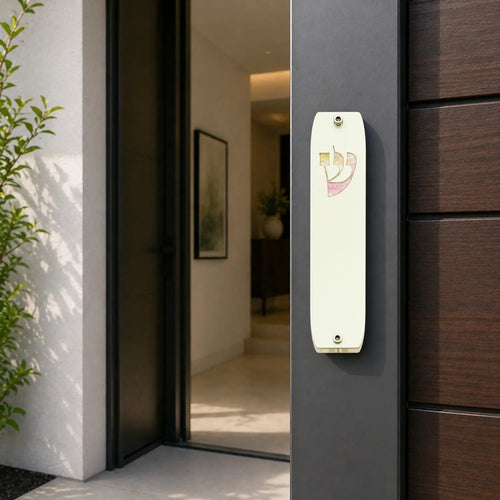 Genesis Classic Mezuzah for Door – Handmade Premium Clear Acrylic Case – Model LSN-10029