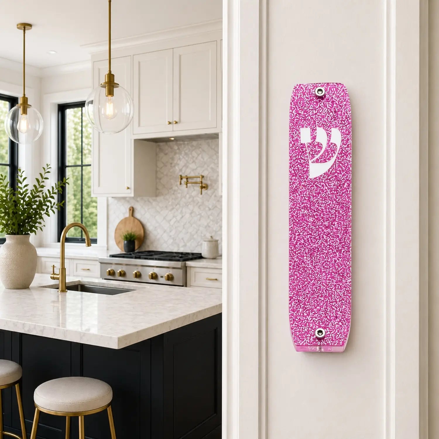 Genesis Classic Mezuzah for Door – Handmade Premium Clear Acrylic Case – Model LSN-10032