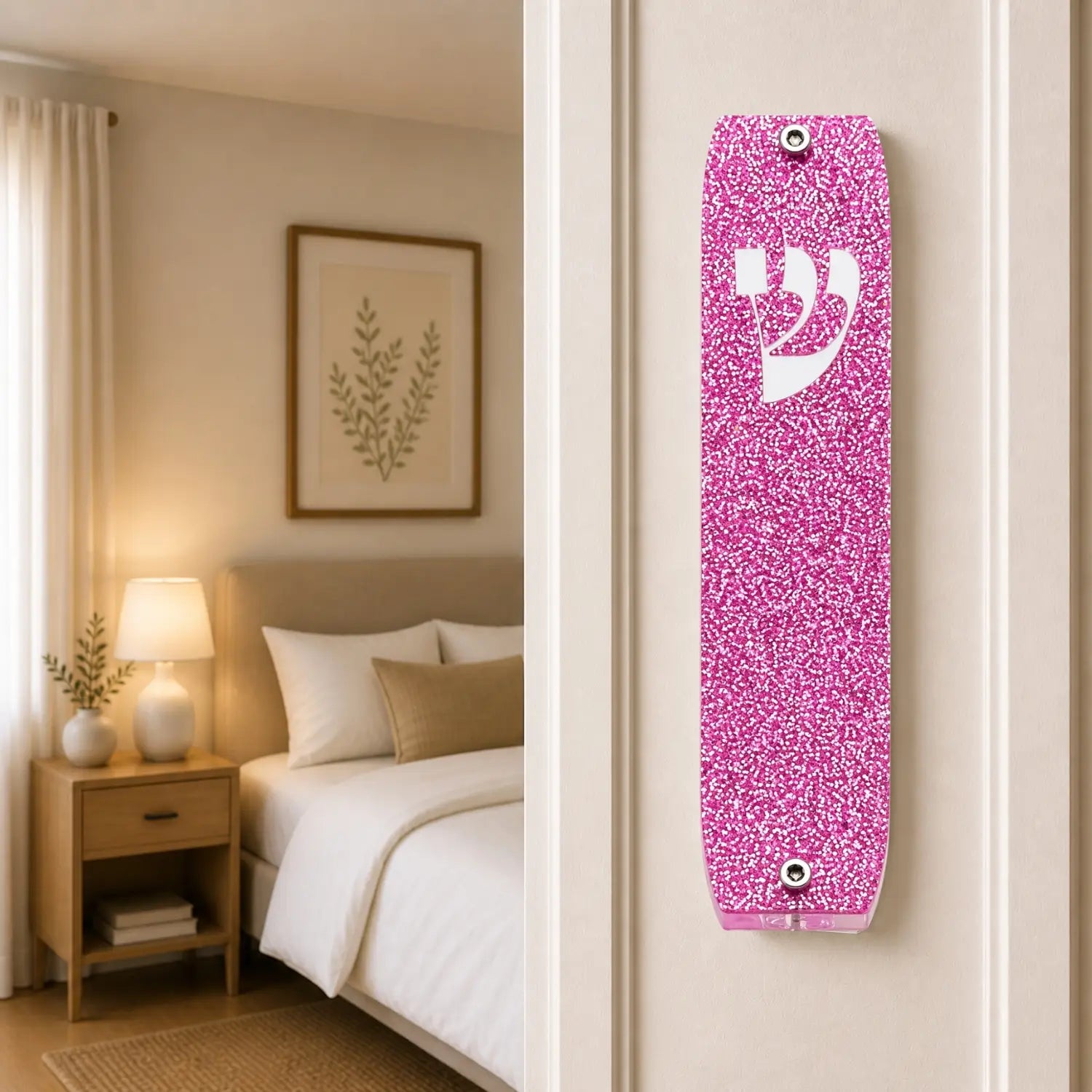 Genesis Classic Mezuzah for Door – Handmade Premium Clear Acrylic Case – Model LSN-10032