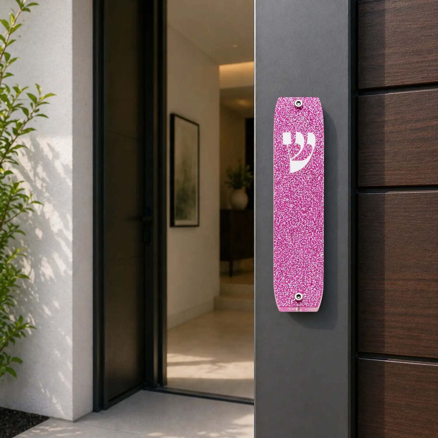 Genesis Classic Mezuzah for Door – Handmade Premium Clear Acrylic Case – Model LSN-10032