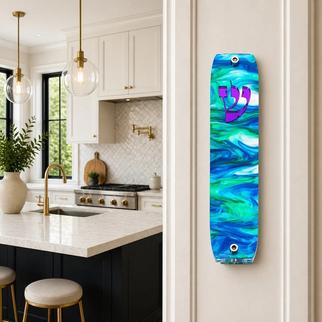 Genesis Classic Mezuzah for Door – Handmade Premium Clear Acrylic Case – Model LSN-10035