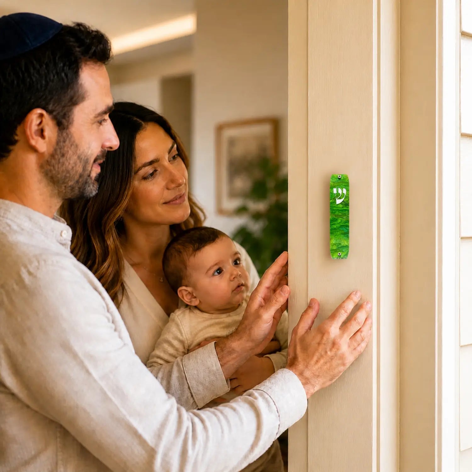 Genesis Classic Mezuzah for Door – Handmade Premium Clear Acrylic Case – Model LSN-10036