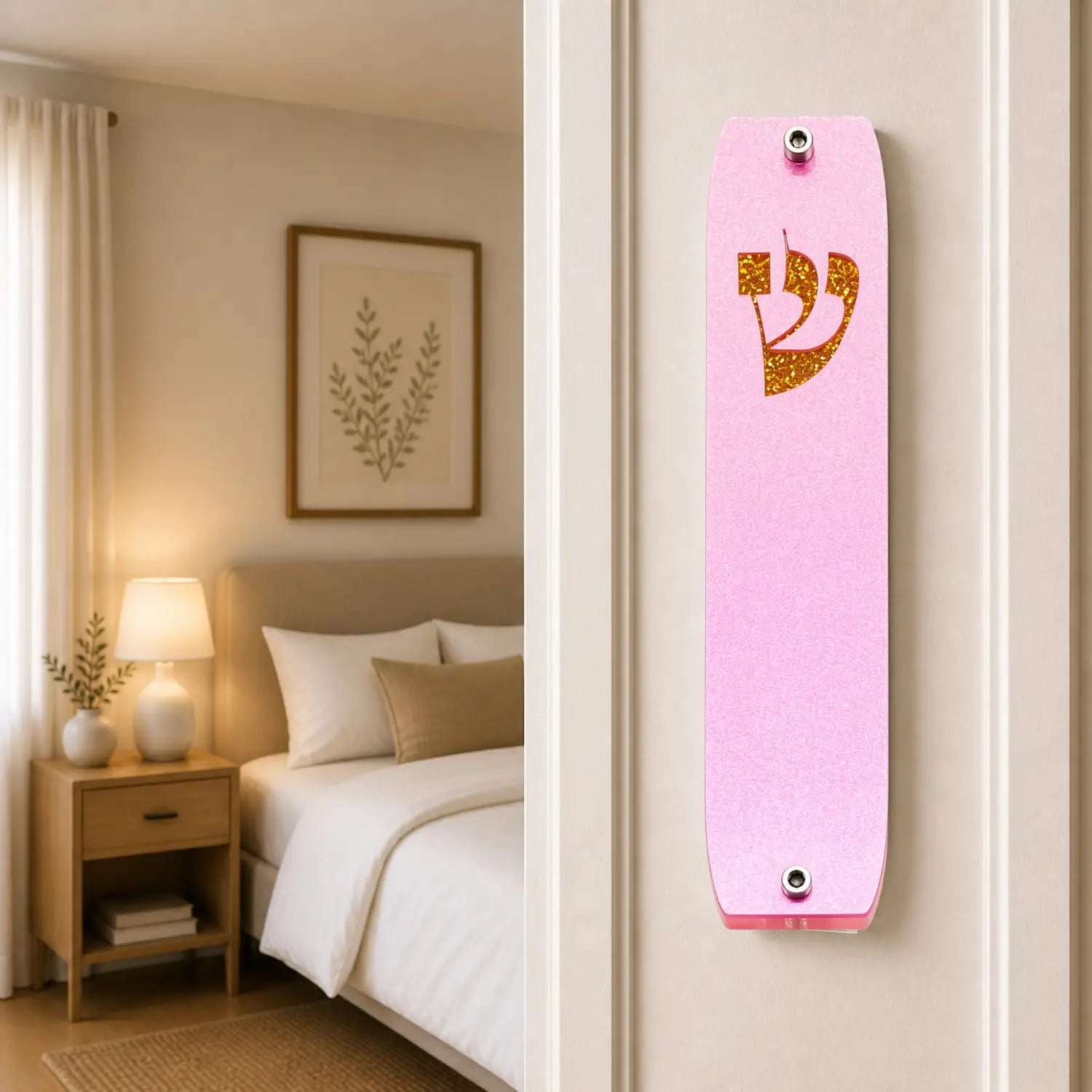Genesis Classic Mezuzah for Door – Handmade Premium Clear Acrylic Case – Model LSN-10037