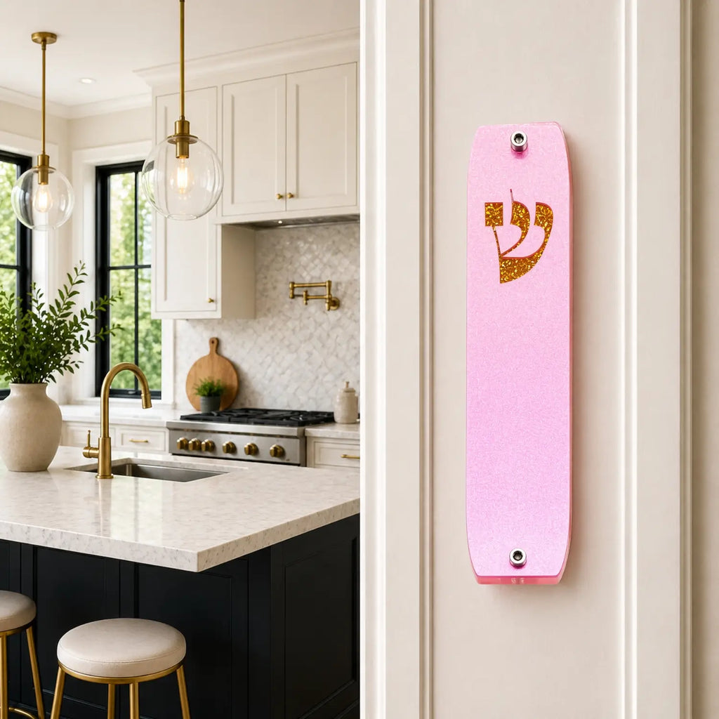 Genesis Classic Mezuzah for Door – Handmade Premium Clear Acrylic Case – Model LSN-10037