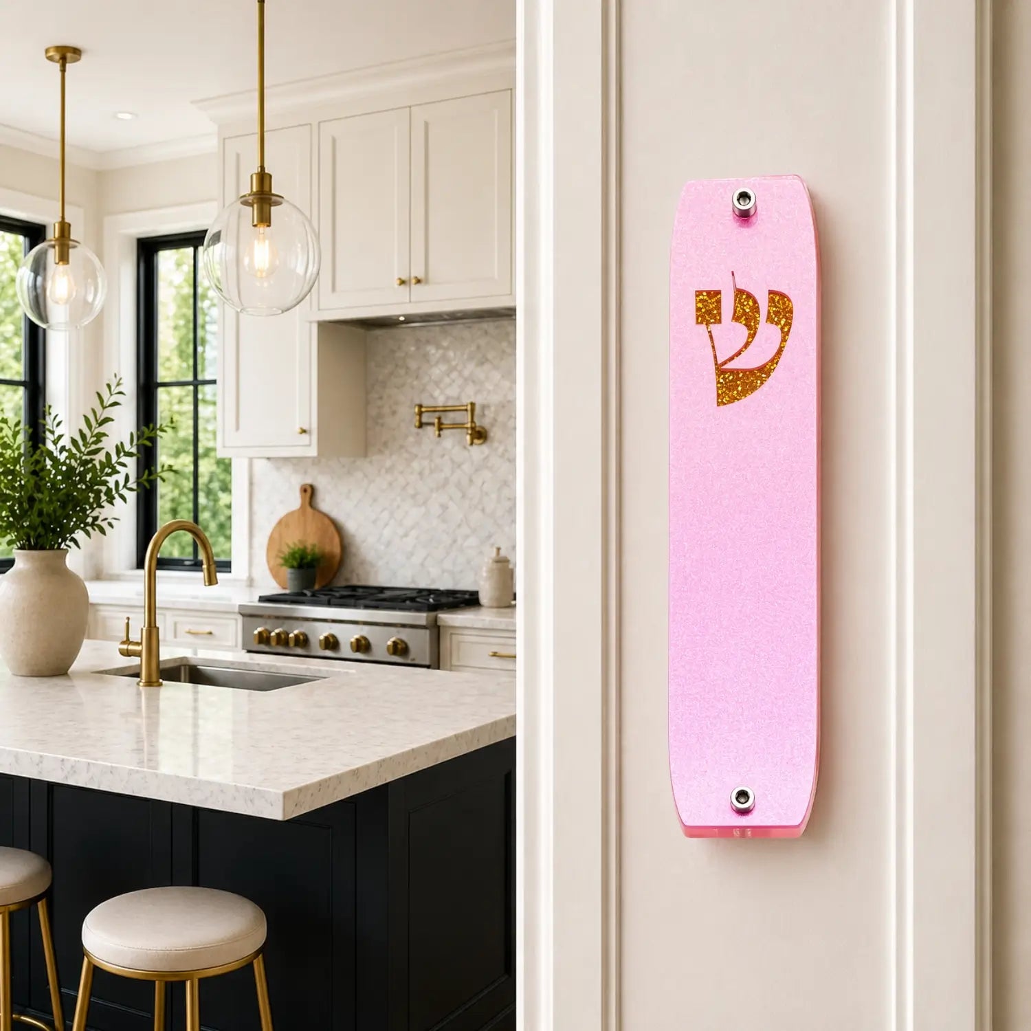 Genesis Classic Mezuzah for Door – Handmade Premium Clear Acrylic Case – Model LSN-10037