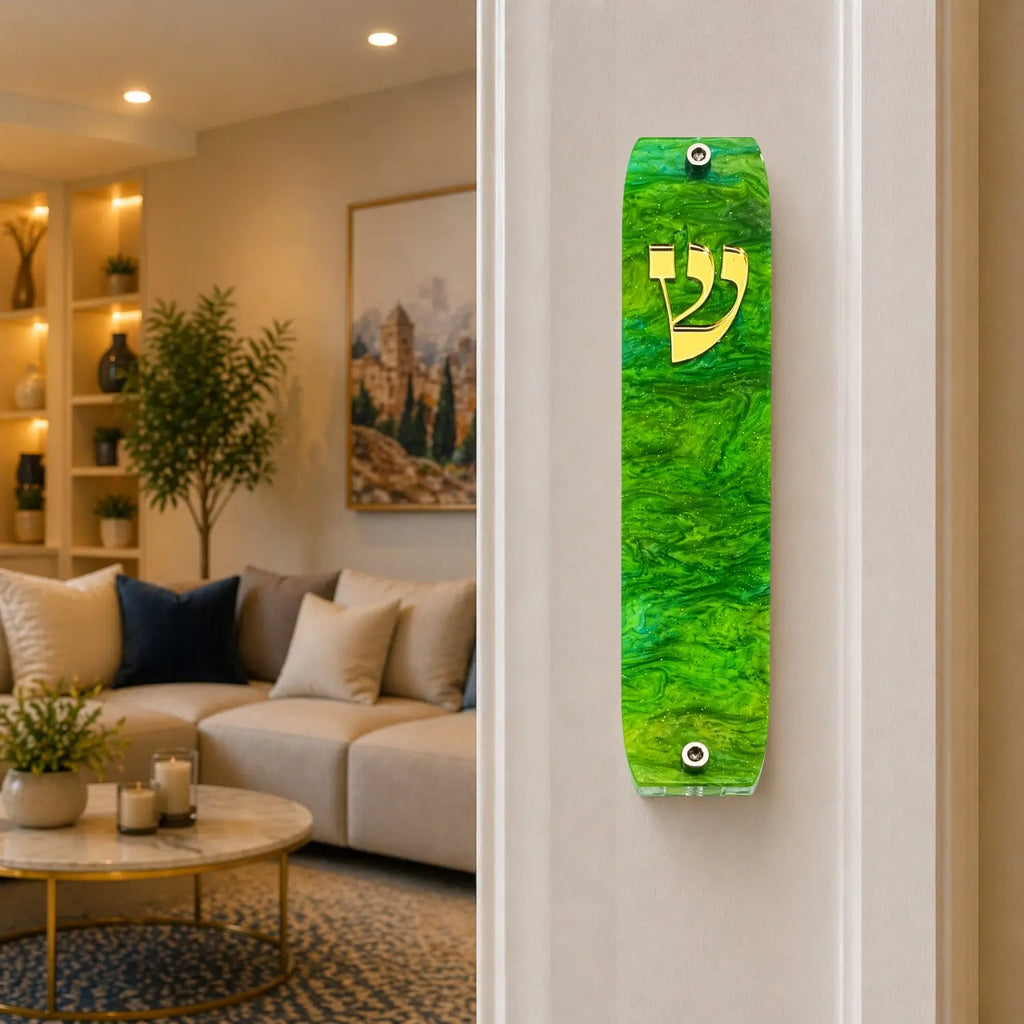 Genesis Classic Mezuzah for Door – Handmade Premium Clear Acrylic Case – Model LSN-10038