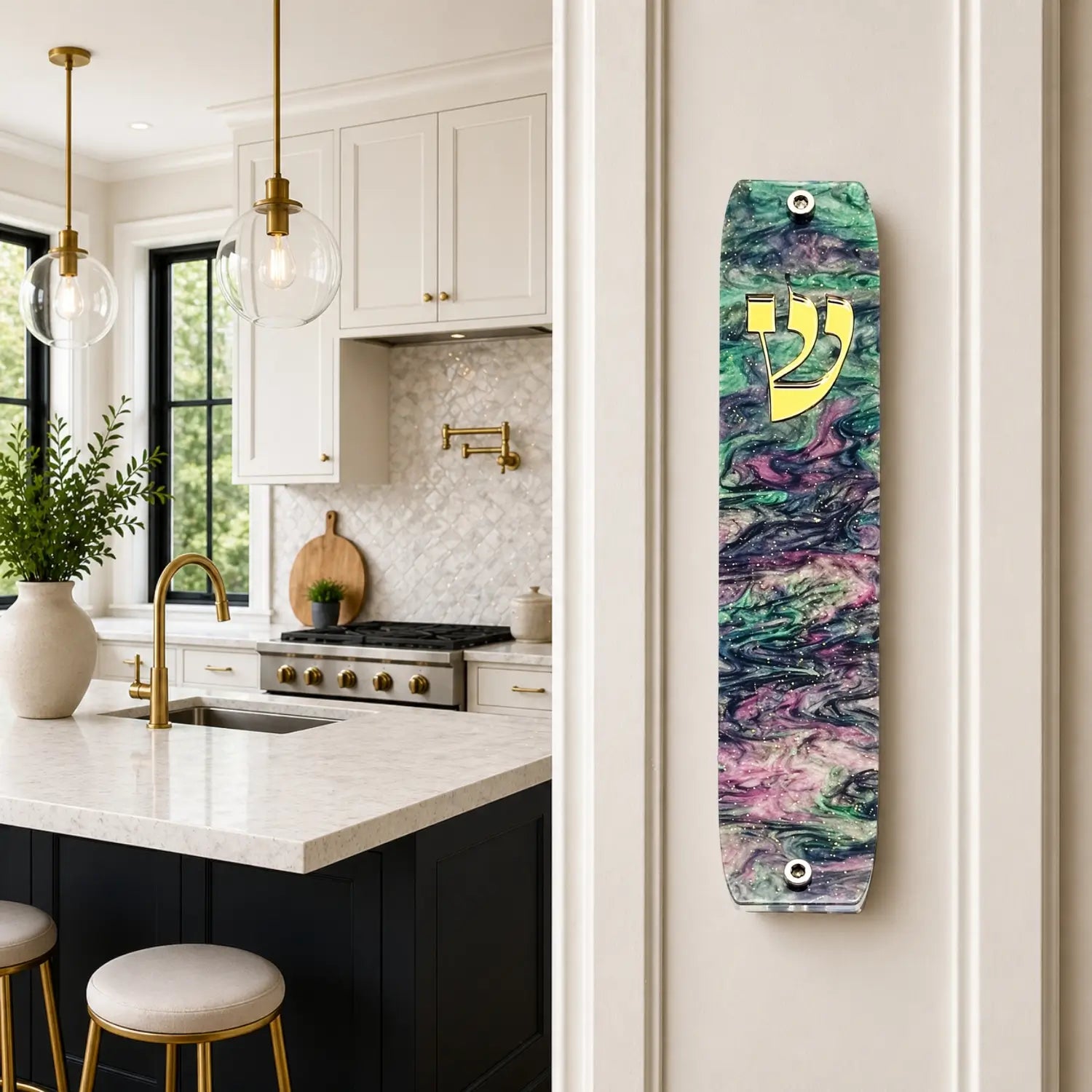 Genesis Classic Mezuzah for Door – Handmade Premium Clear Acrylic Case – Model LSN-10041