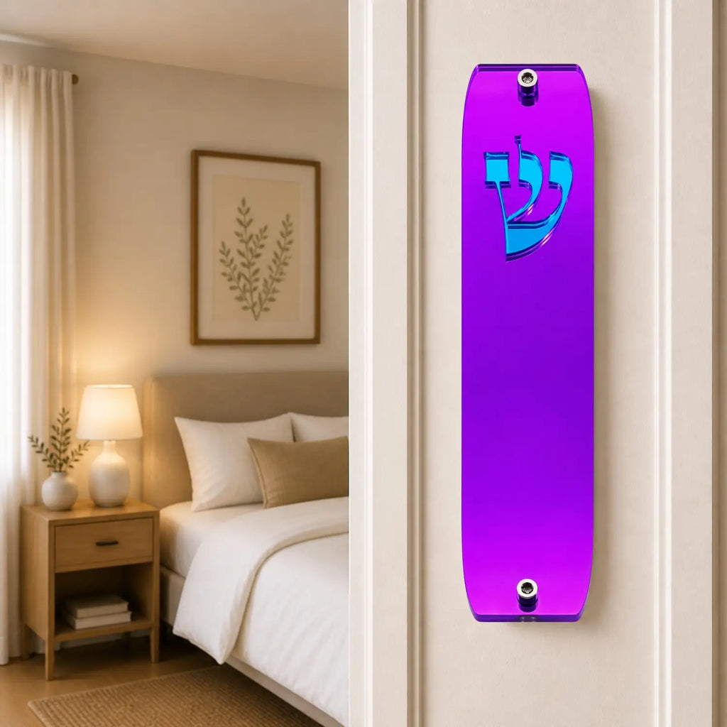 Genesis Classic Mezuzah for Door – Handmade Premium Clear Acrylic Case – Model LSN-10042