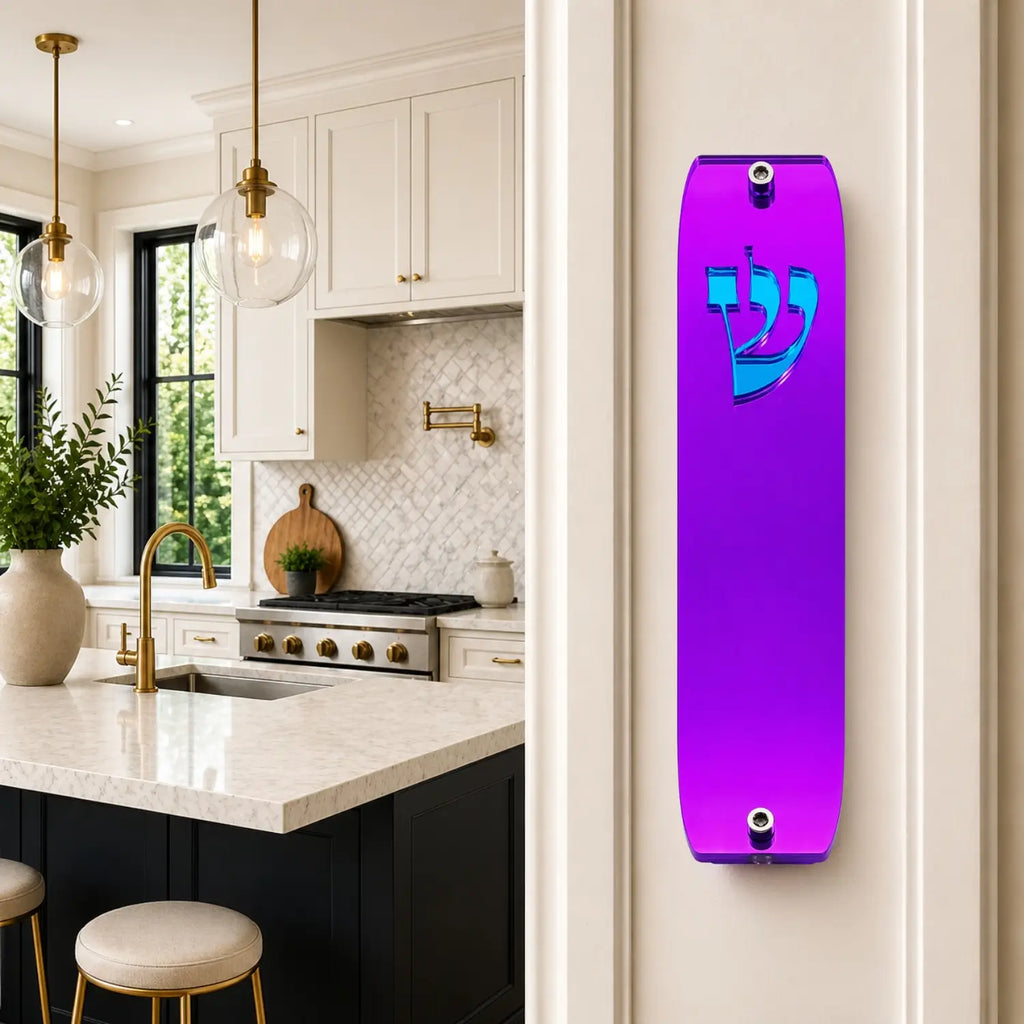 Genesis Classic Mezuzah for Door – Handmade Premium Clear Acrylic Case – Model LSN-10042