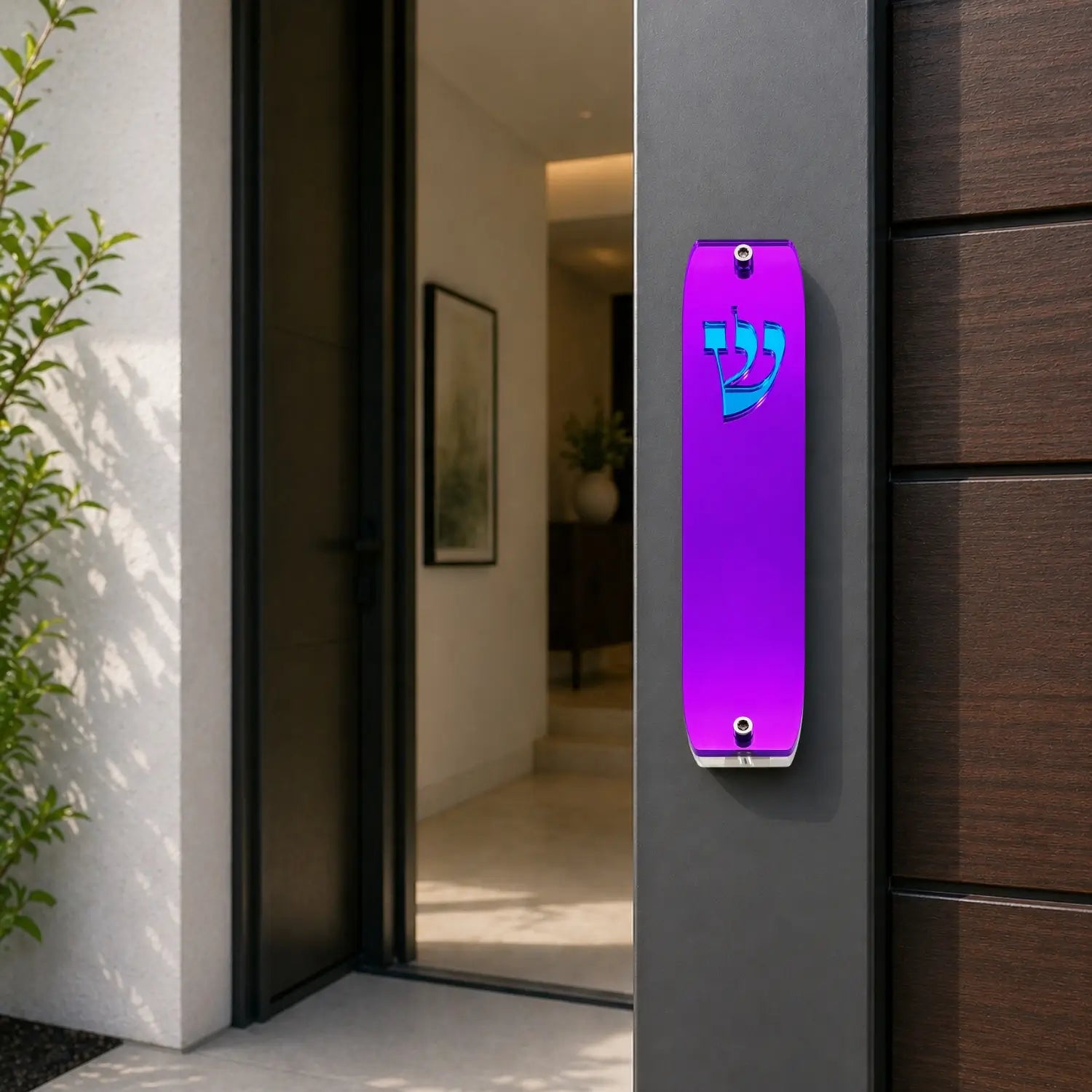 Genesis Classic Mezuzah for Door – Handmade Premium Clear Acrylic Case – Model LSN-10042