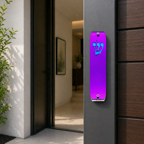 Genesis Classic Mezuzah for Door – Handmade Premium Clear Acrylic Case – Model LSN-10042