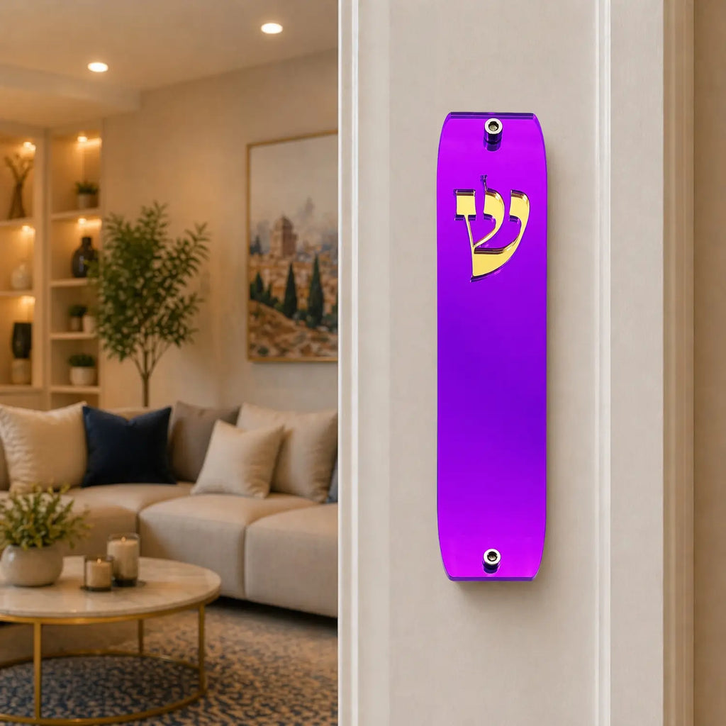 Genesis Classic Mezuzah for Door – Handmade Premium Clear Acrylic Case – Model LSN-10043