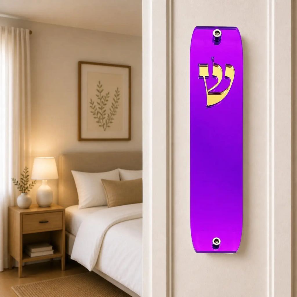 Genesis Classic Mezuzah for Door – Handmade Premium Clear Acrylic Case – Model LSN-10043