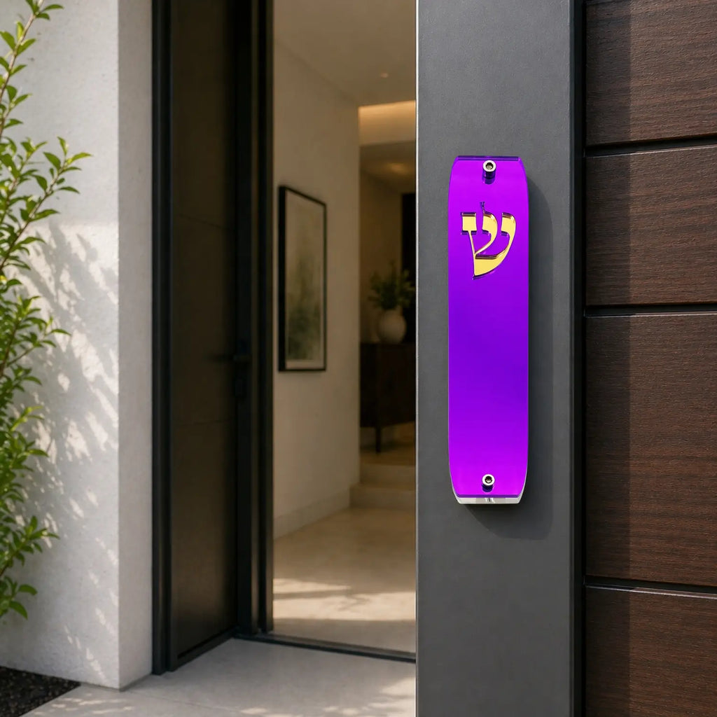 Genesis Classic Mezuzah for Door – Handmade Premium Clear Acrylic Case – Model LSN-10043