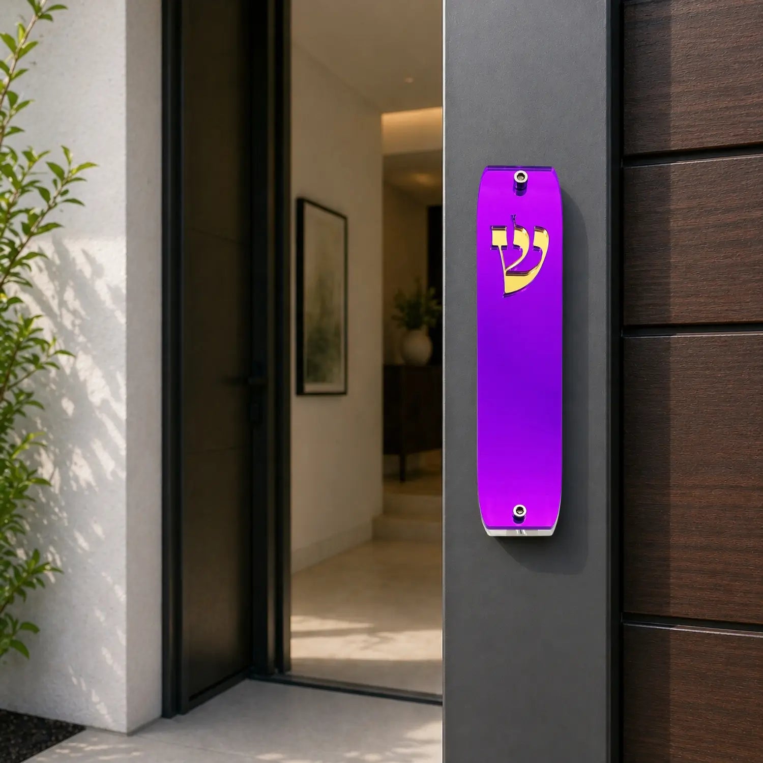 Genesis Classic Mezuzah for Door – Handmade Premium Clear Acrylic Case – Model LSN-10043