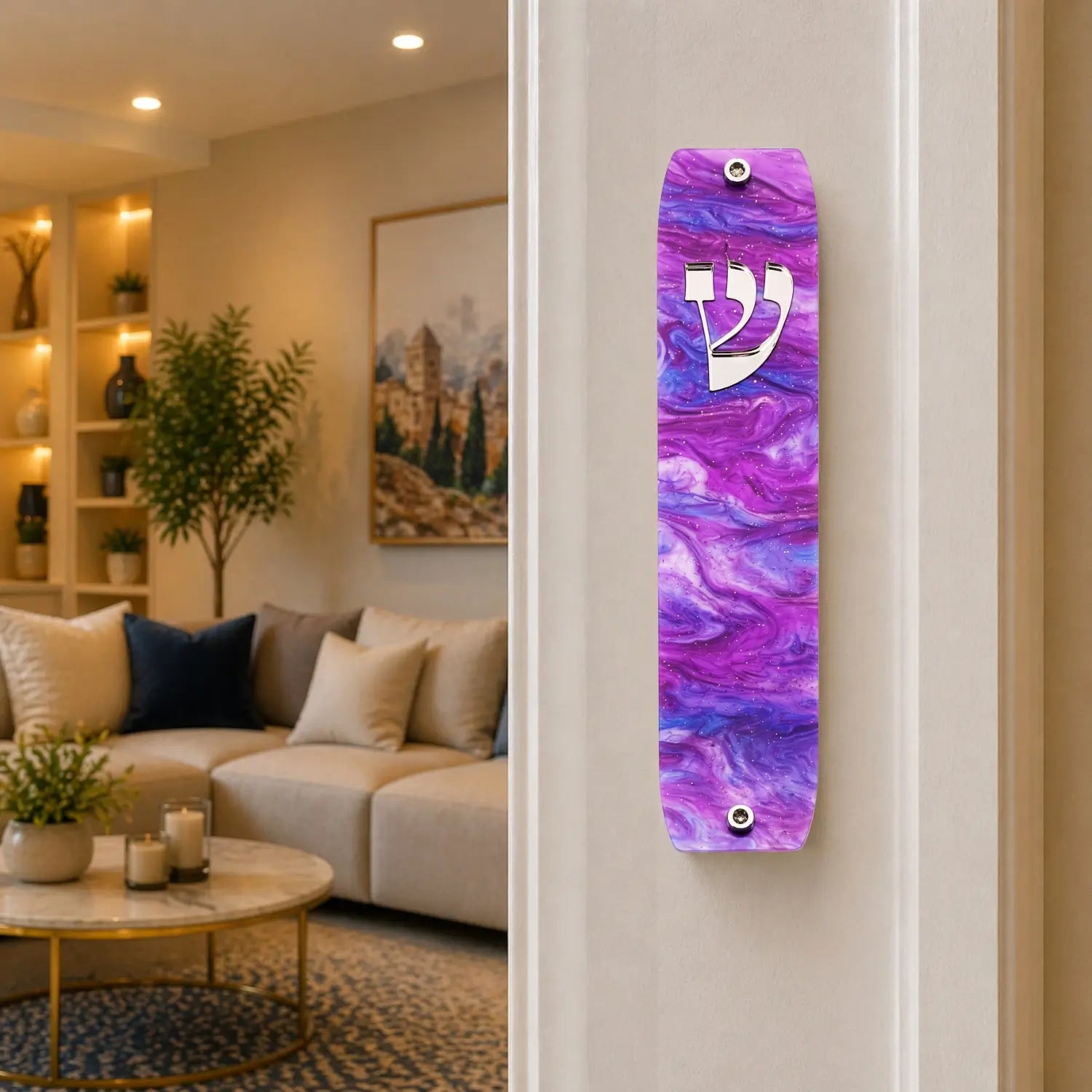 Genesis Classic Mezuzah for Door – Handmade Premium Clear Acrylic Case – Model LSN-10046