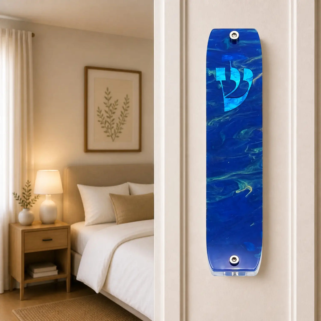 Genesis Classic Mezuzah for Door – Handmade Premium Clear Acrylic Case – Model LSN-10047