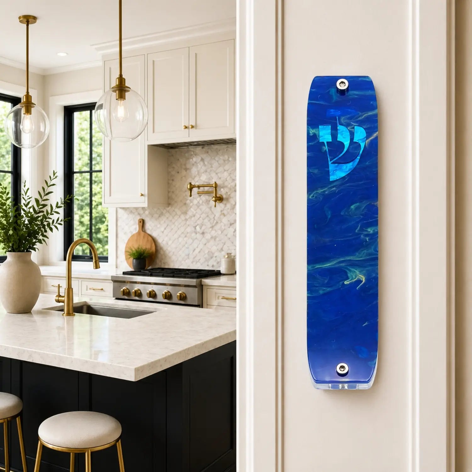 Genesis Classic Mezuzah for Door – Handmade Premium Clear Acrylic Case – Model LSN-10047