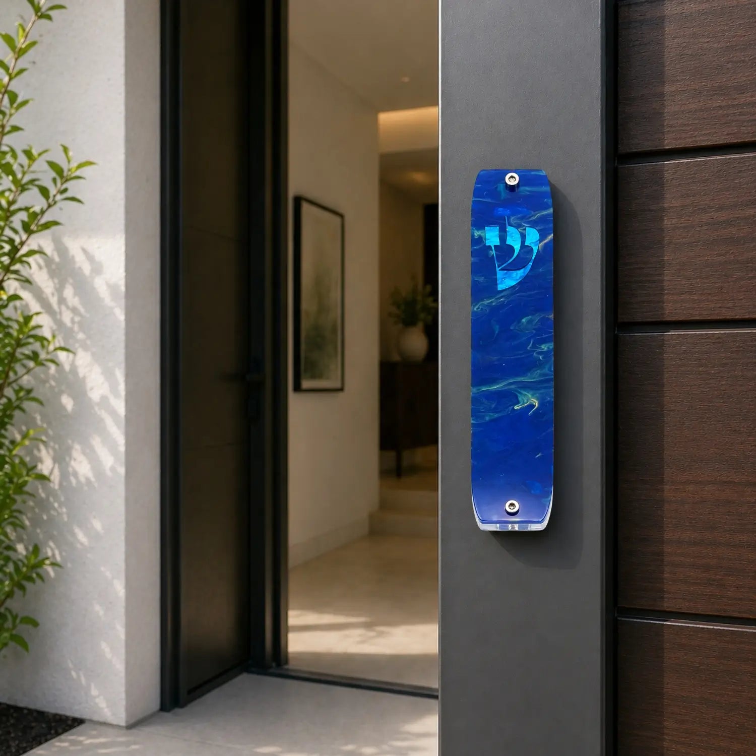 Genesis Classic Mezuzah for Door – Handmade Premium Clear Acrylic Case – Model LSN-10047